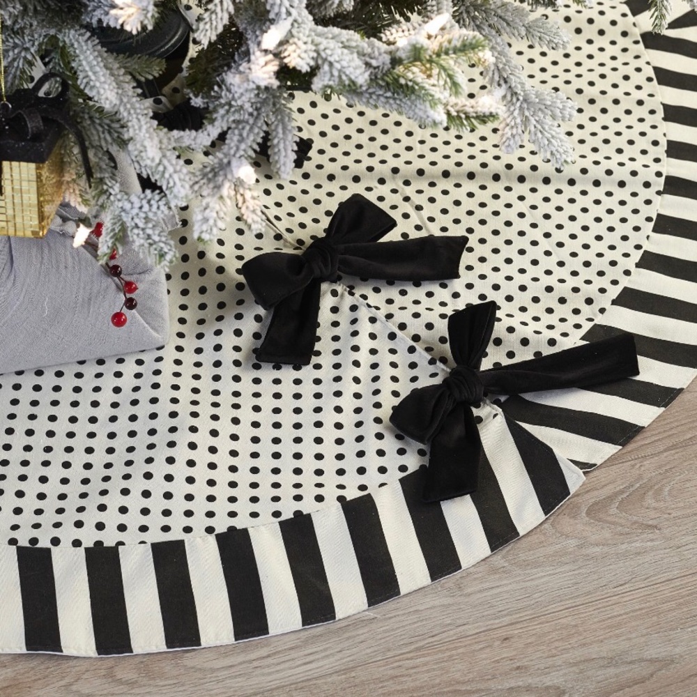 Polka Dot Stripes Tree Skirt